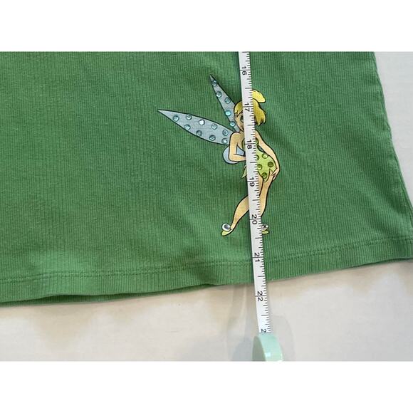 Disney Light Green Tank Top Lace Trim, Tinkerbell, Rhinestones, Size M - Picture 10 of 12
